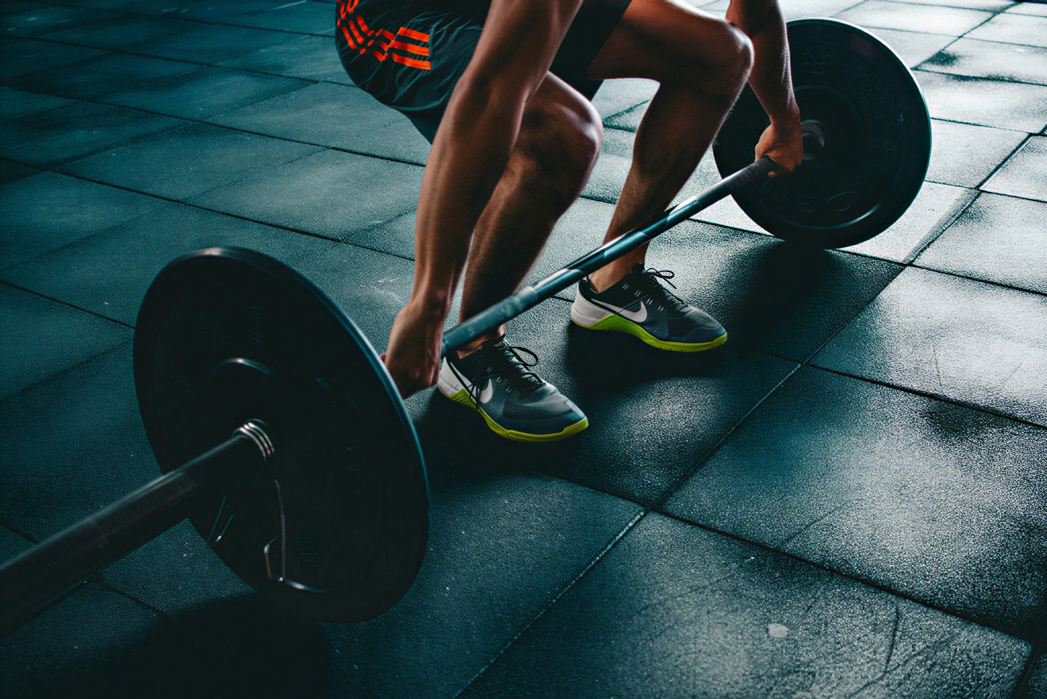 Adult man doing strength-focused exercise
